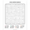 a4 kids word search sheet printed — single page activity sheet