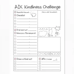 a4 kindness challenge sheet printed — single page activity sheet