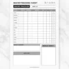 a4 macro tracking sheet printed — single sheet macro page
