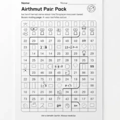 a4 maths board game sheet printed — single page activity sheet