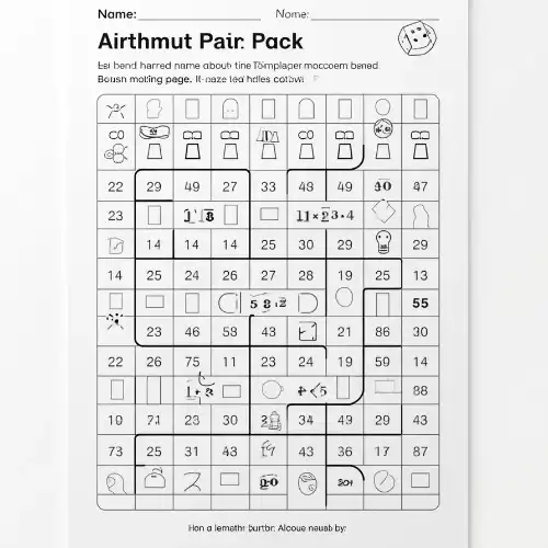 a4 maths board game sheet printed — single page activity sheet