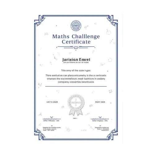 a4 maths challenge certificate printed — single sheet maths print (1)