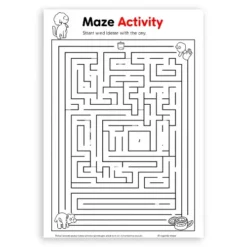 a4 maze activity sheet printed — single page activity sheet