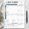 a4 meal planner sheet printed — weekly grocery list single page print