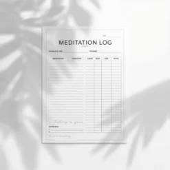 a4 meditation log sheet printed — single sheet meditation page (1)