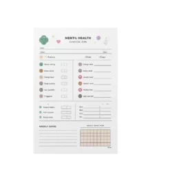 a4 mental health check sheet printed — single sheet mental page