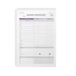 a4 migraine trigger diary printed — single sheet migraine page