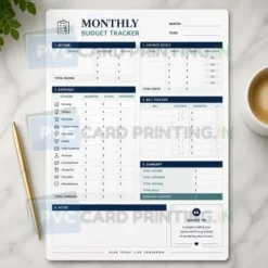 a4 monthly budget tracker sheet printed — finance planner single page
