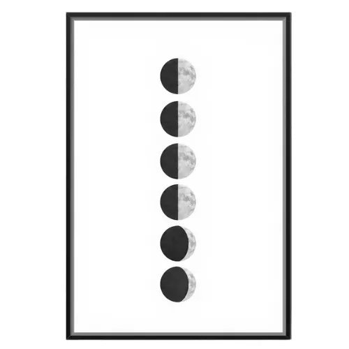 a4 moon phases wall art printed — moon wall art poster single sheet