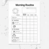 a4 morning routine chart printed — single page activity sheet