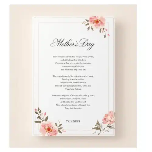 a4 mothers day poem print printed — single sheet mothers print