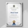 a4 music grade certificate printed — single sheet music print