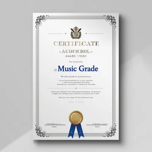 a4 music grade certificate printed — single sheet music print