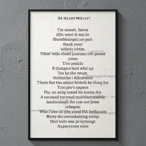 a4 music lyric print printed — music wall art poster single sheet