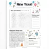 a4 new year activity sheet printed — single page activity sheet