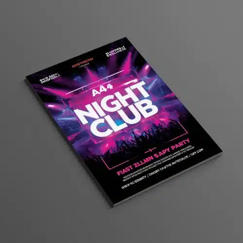 a4 night club event flyer printed — single sheet business flyer leaflet