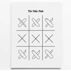 a4 noughts and crosses sheet printed — single page activity sheet