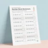 a4 number bond worksheet printed — single sheet number practice