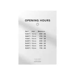 a4 opening hours sign a4 printed — single sheet opening print