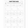 a4 party bag tag sheet printed — single page activity sheet