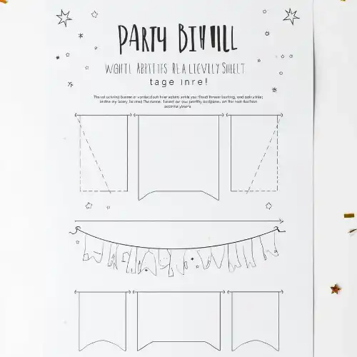 a4 party banner sheet printed — single page activity sheet