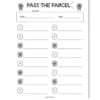a4 pass the parcel clue sheet printed — single page activity sheet