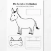 a4 pin the tail donkey sheet printed — single page activity sheet