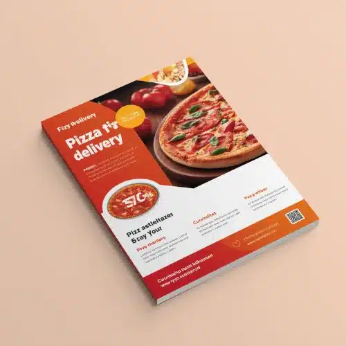 a4 pizza delivery flyer printed — single sheet business flyer leaflet