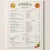 a4 pizza restaurant menu a4 printed — single sheet pizza page