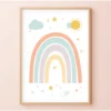 a4 rainbow bright wall art printed — rainbow wall art poster single sheet
