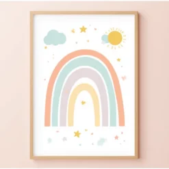 a4 rainbow bright wall art printed — rainbow wall art poster single sheet