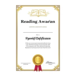 a4 reading award certificate printed — single sheet reading print