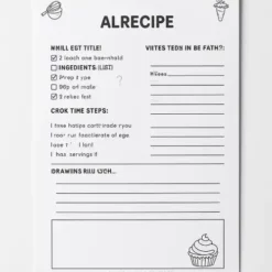 a4 recipe writing sheet printed — single page activity sheet