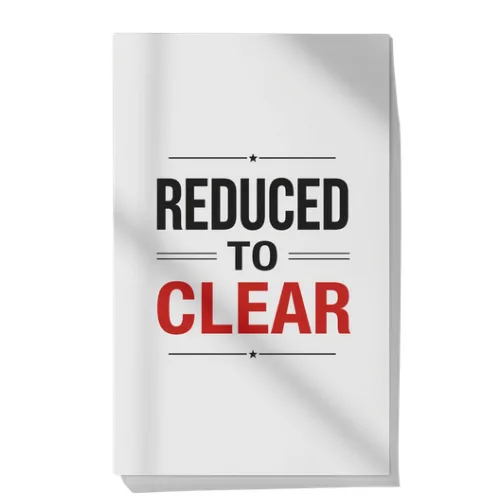 a4 reduced to clear sign printed — single sheet reduced print