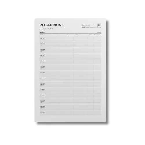 a4 rota schedule sheet printed — single sheet rota print
