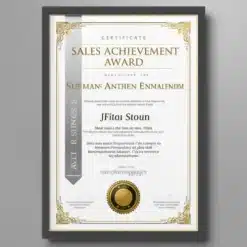 a4 sales achievement award printed — single sheet sales print