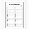 a4 scavenger hunt sheet printed — single page activity sheet