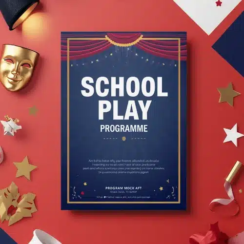 a4 school play programme printed — single sheet school print