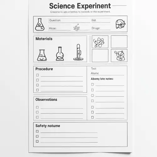 a4 science experiment sheet printed — single page activity sheet