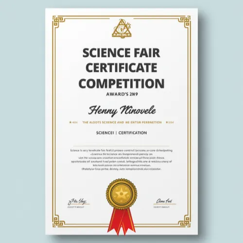 a4 science fair certificate printed — single sheet science print
