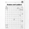 a4 snakes and ladders board printed — single page activity sheet