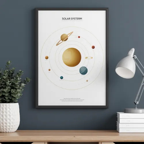 a4 solar system poster printed — solar wall art poster single sheet (1)