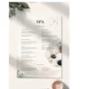 a4 spa treatment list a4 printed — single sheet spa page