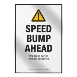 a4 speed bump ahead sign printed — single sheet speed print