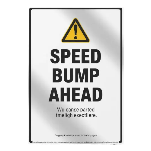 a4 speed bump ahead sign printed — single sheet speed print