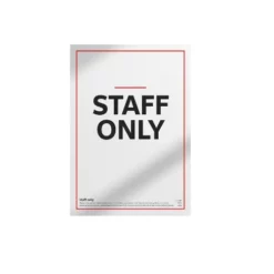 a4 staff only sign a4 printed — single sheet staff print