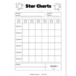 a4 star chart reward sheet printed — single page activity sheet (1)