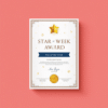 a4 star of the week award printed — single sheet star print