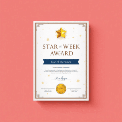 a4 star of the week award printed — single sheet star print