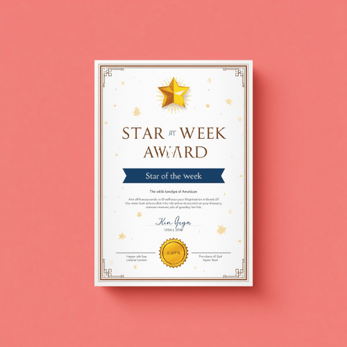 a4 star of the week award printed — single sheet star print